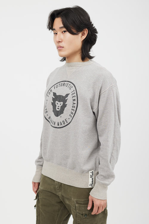 Homme Plissé Issey Miyake Grey Futuristic Teenagers Crewneck Sweater