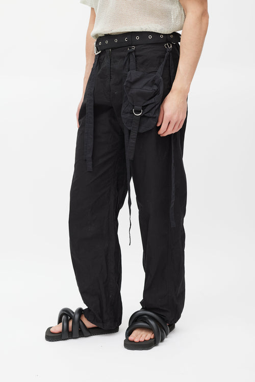 Hyein Seo Black Cargo Waistbag Trouser