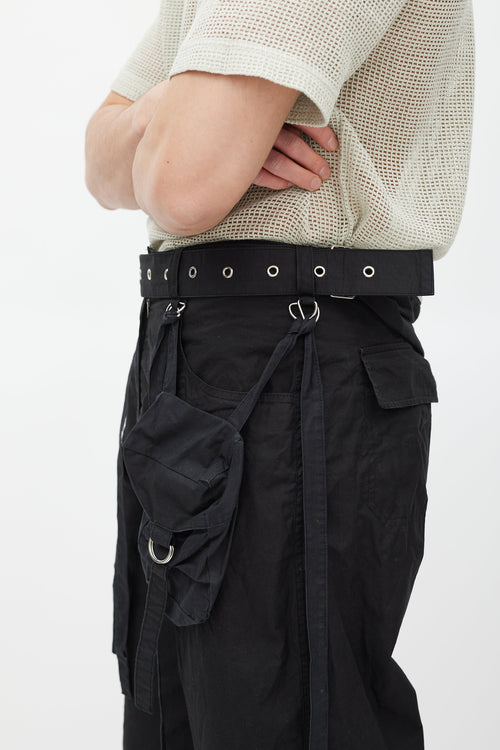 Hyein Seo Black Cargo Waistbag Trouser