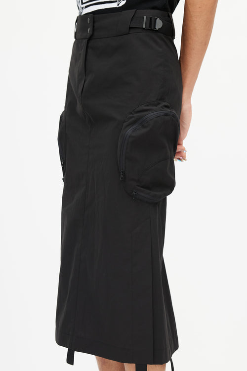 Hyein Seo Black Nylon Cargo Skirt