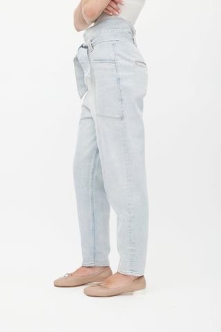 Iro Blue Light Wash Vieno Belted Jeans