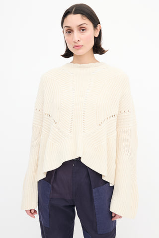 Isabel Marant Cream Knit Back Lace Up Sweater