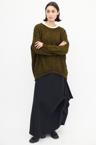 Isabel Marant Green Melange Wool Knit Sweater