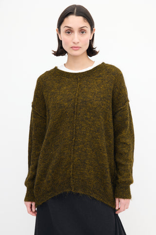 Isabel Marant Green Melange Wool Knit Sweater