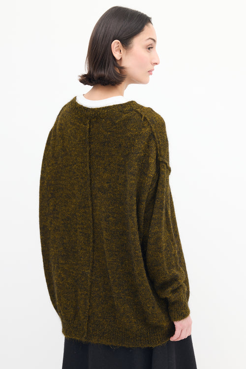 Isabel Marant Green Melange Wool Knit Sweater