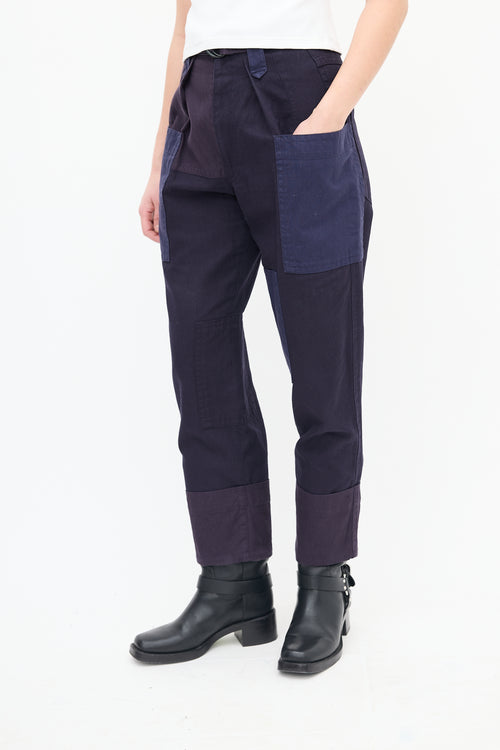 Isabel Marant Étoile Navy Patchwork Keyega Trouser