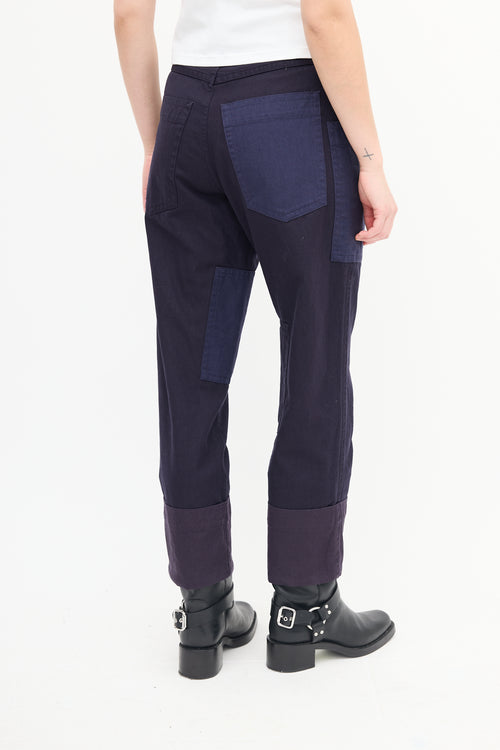 Isabel Marant Étoile Navy Patchwork Keyega Trouser