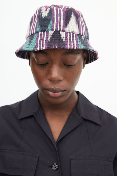 Isabel Marant Purple 
Multi Woven Haley Logo Bucket Hat