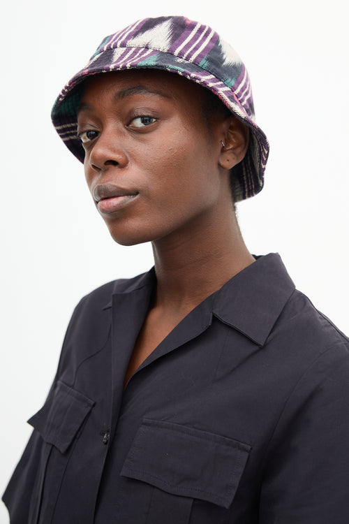 Isabel Marant Purple 
Multi Woven Haley Logo Bucket Hat