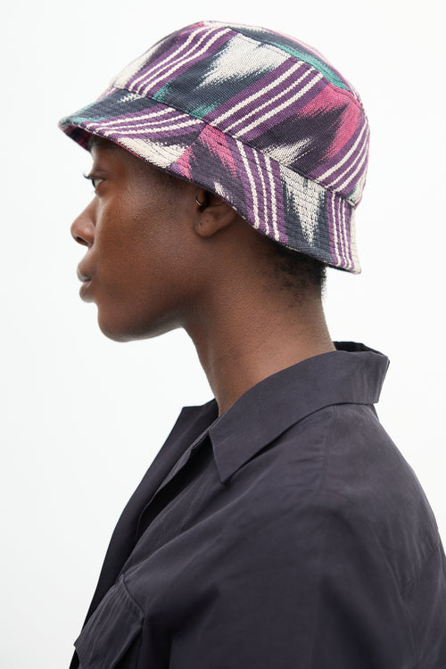 Isabel Marant Purple 
Multi Woven Haley Logo Bucket Hat