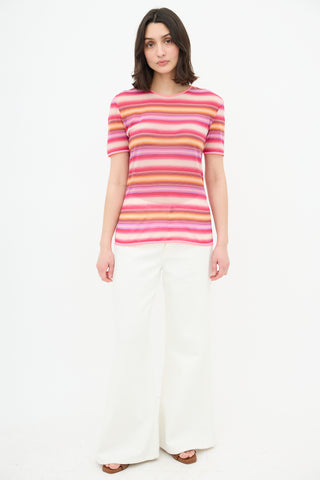 Issey Miyake Sheer Stripe T-Shirt