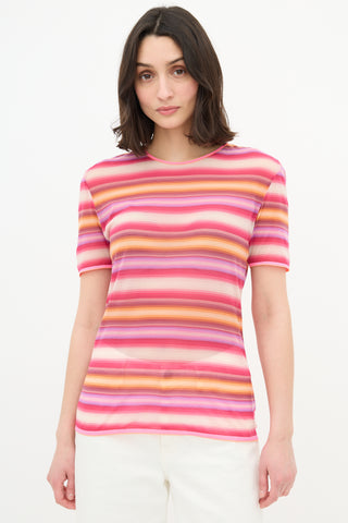 Issey Miyake Sheer Stripe T-Shirt