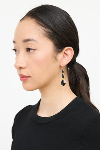 Ippolita 18K Gold 
Tiered Onyx Earrings