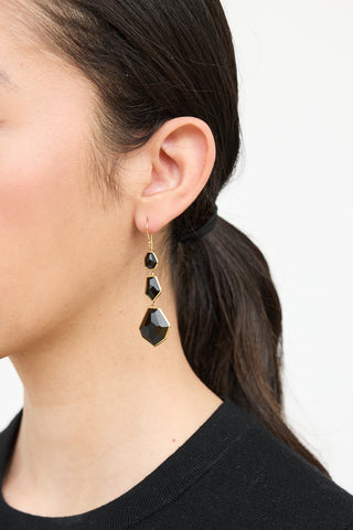 Ippolita 18K Gold 
Tiered Onyx Earrings