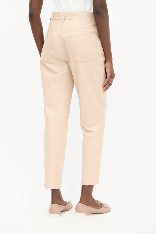 Iro Beige Leather Tapered Trouser