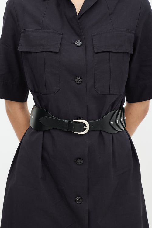 Iro Black Leather Helka Waist Belt