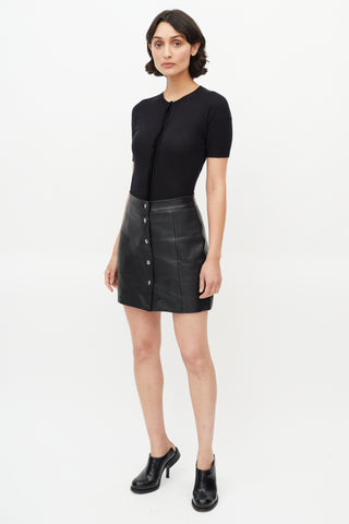 Iro Black Leather Mini Skirt