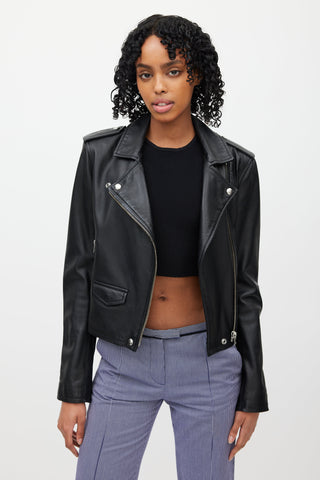 Iro Black Leather Moto Jacket