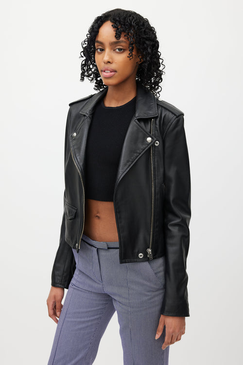 Iro Black Leather Moto Jacket