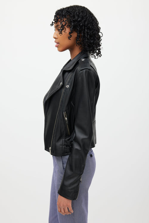 Iro Black Leather Moto Jacket