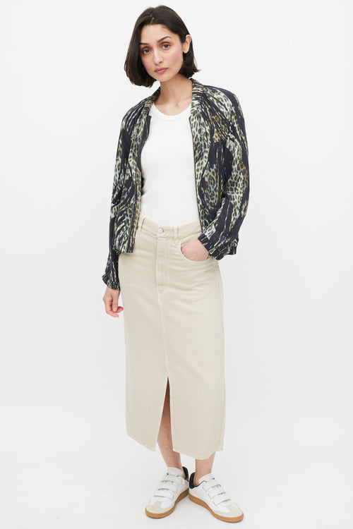 Iro Black 
Multicolour Silk Patterned Jacket