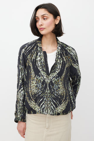 Iro Black 
Multicolour Silk Patterned Jacket