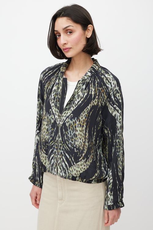 Iro Black 
Multicolour Silk Patterned Jacket