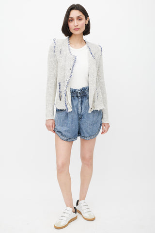 Iro Cream 
Blue Tweed Jacket