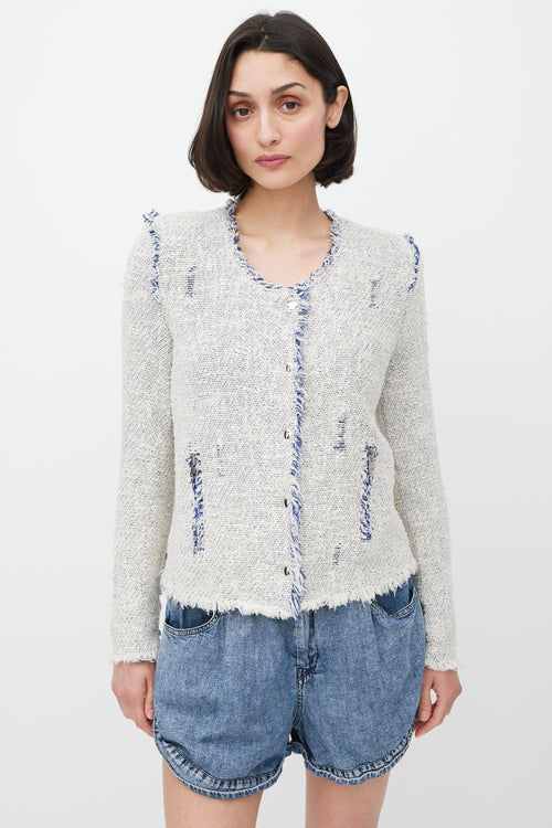 Iro Cream 
Blue Tweed Jacket