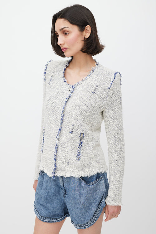 Iro Cream 
Blue Tweed Jacket