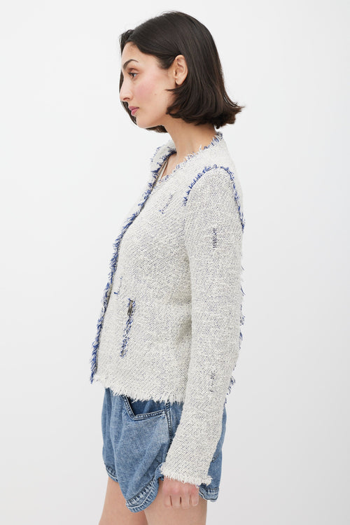 Iro Cream 
Blue Tweed Jacket