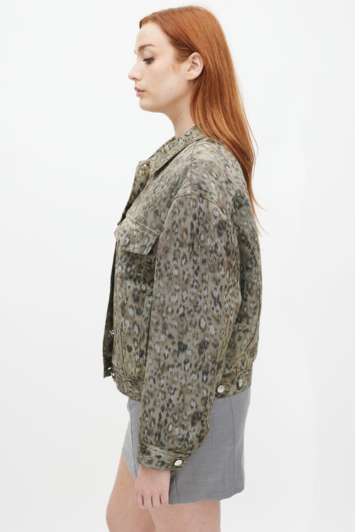 Iro Green Linen Printed Empathy Jacket