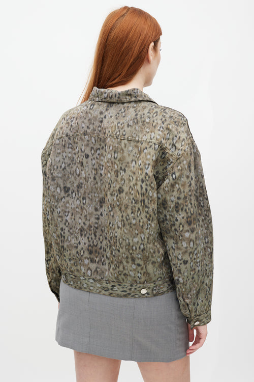 Iro Green Linen Printed Empathy Jacket