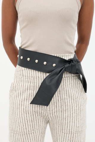 Iro Leather Studded Rossy Wrap Belt