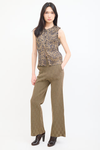 Isa Boulder Beige 
Brown Delusion Check Pant