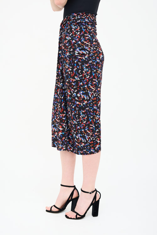 Isabel Marant Étoile Black 
Multi Printed Jeldia Skirt