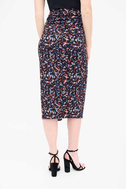 Isabel Marant Étoile Black 
Multi Printed Jeldia Skirt