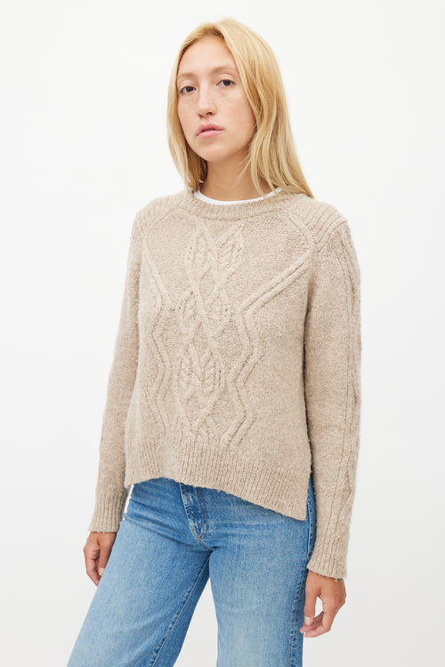 Isabel Marant Beige Alpaca Cableknit Sweater