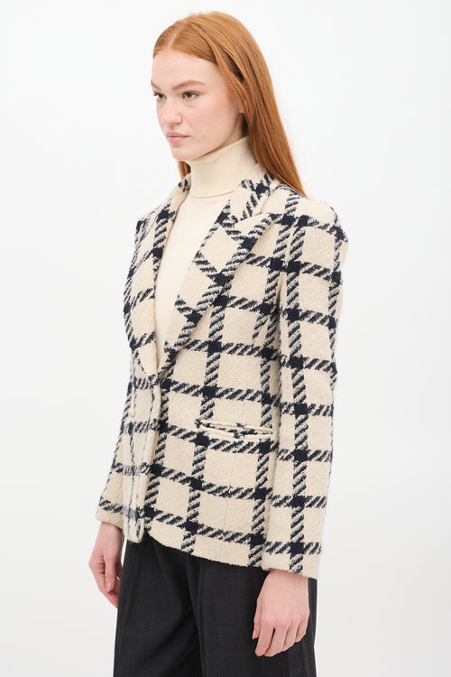 Isabel Marant Beige 
Black Wool Kioa Checkered Blazer