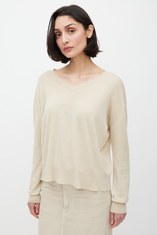 Isabel Marant Beige Cashmere Knit Sweater