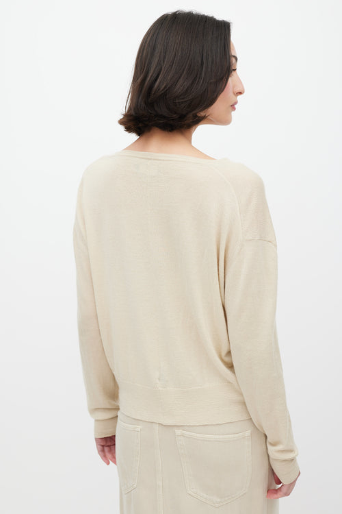 Isabel Marant Beige Cashmere Knit Sweater