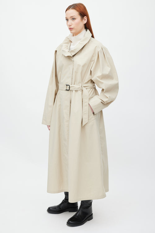 Isabel Marant Beige Ruffle Dipanima Trench Coat