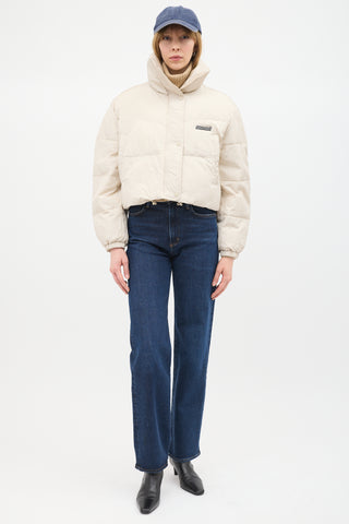 Isabel Marant Étoile Beige Telia Cropped Puffer Jacket