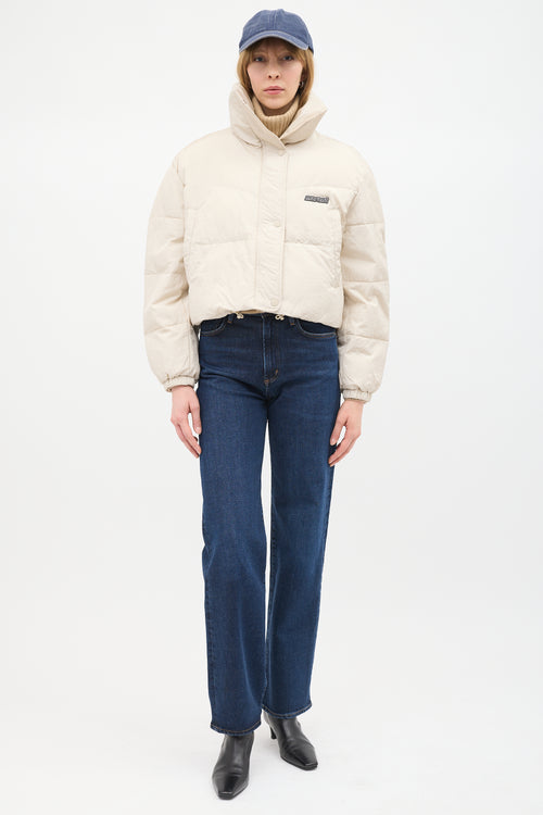 Isabel Marant Étoile Beige Telia Cropped Puffer Jacket