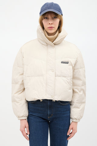 Isabel Marant Étoile Beige Telia Cropped Puffer Jacket