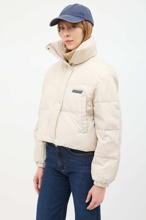 Isabel Marant Étoile Beige Telia Cropped Puffer Jacket