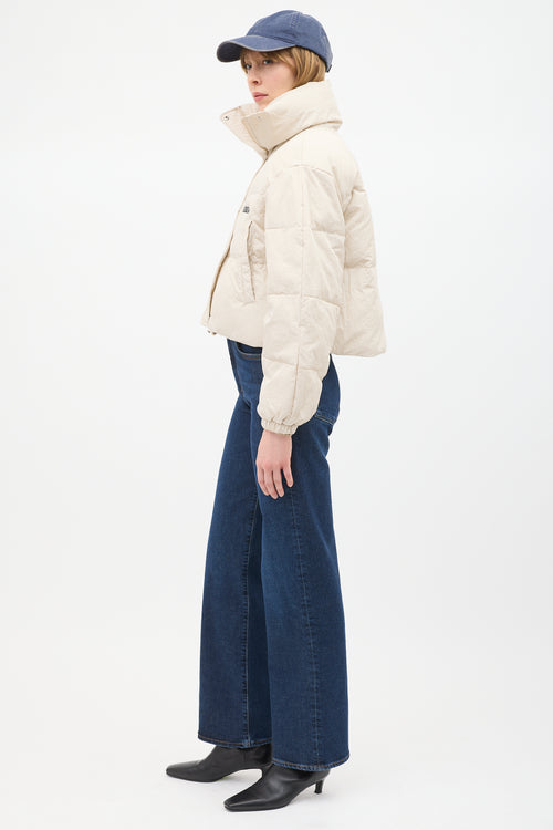 Isabel Marant Étoile Beige Telia Cropped Puffer Jacket