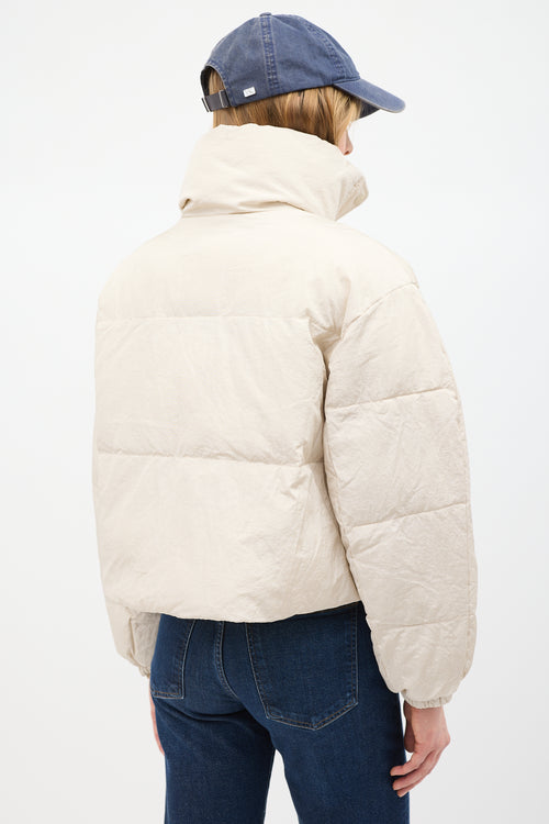 Isabel Marant Étoile Beige Telia Cropped Puffer Jacket