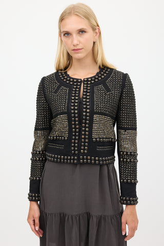 Isabel Marant Black 
Bronze Wool Studded Jacket