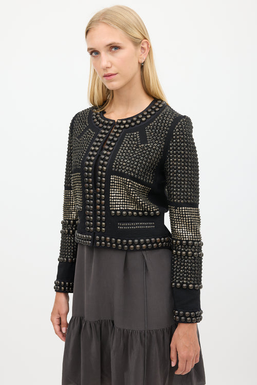 Isabel Marant Black 
Bronze Wool Studded Jacket